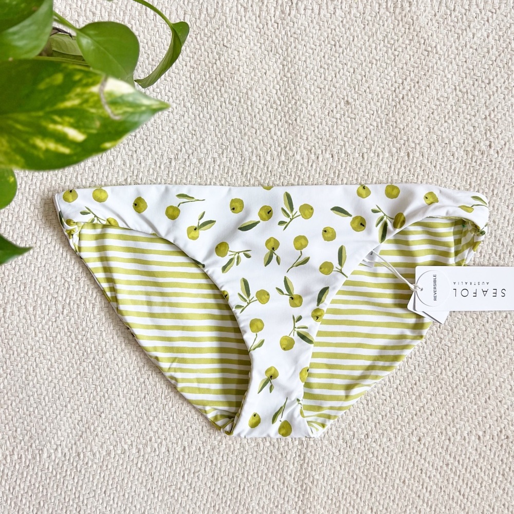 NWT Seafolly Summer Crush Reversible Hipster Bikini Bottom size 4
